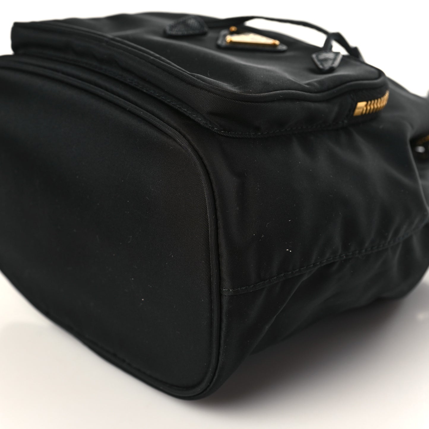 Saffiano Tessuto Nylon Mini Bucket Crossbody Bag Black
