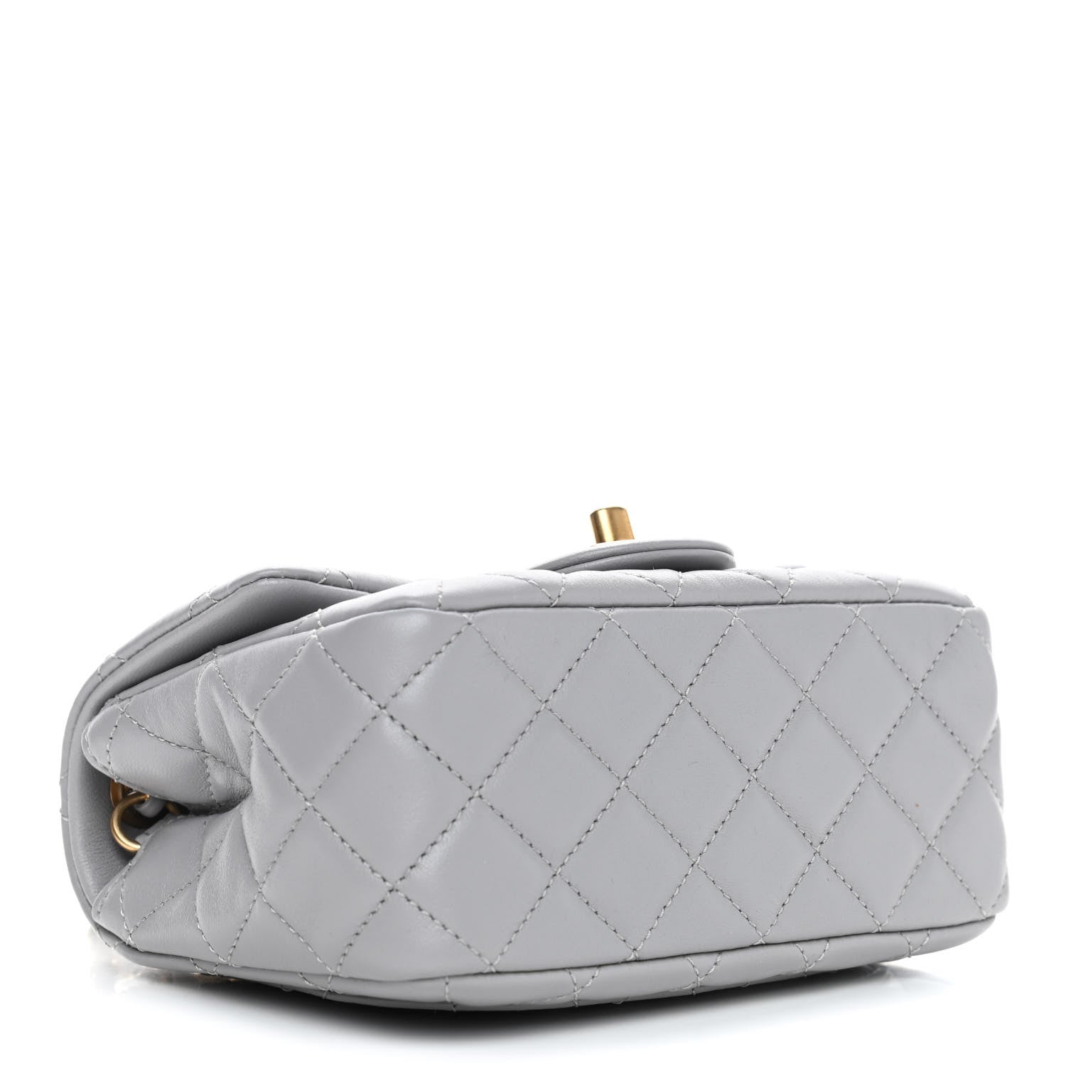 Chanel Lambskin Quilted Mini Pearl Crush Flap Light Grey 3 of 4