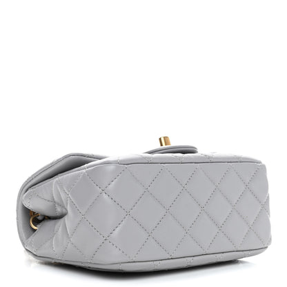 Chanel Lambskin Quilted Mini Pearl Crush Flap Light Grey 3 of 4
