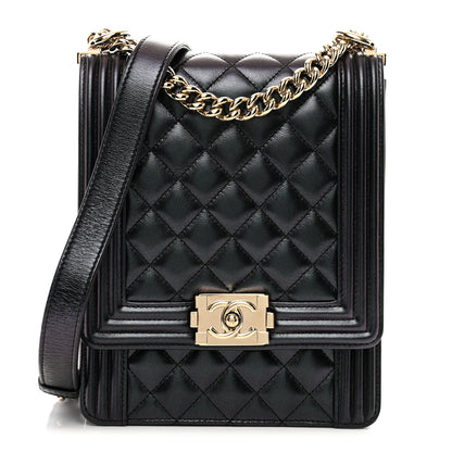 Chanel Calfskin Quilted North South Boy Flap Black 1 of 10