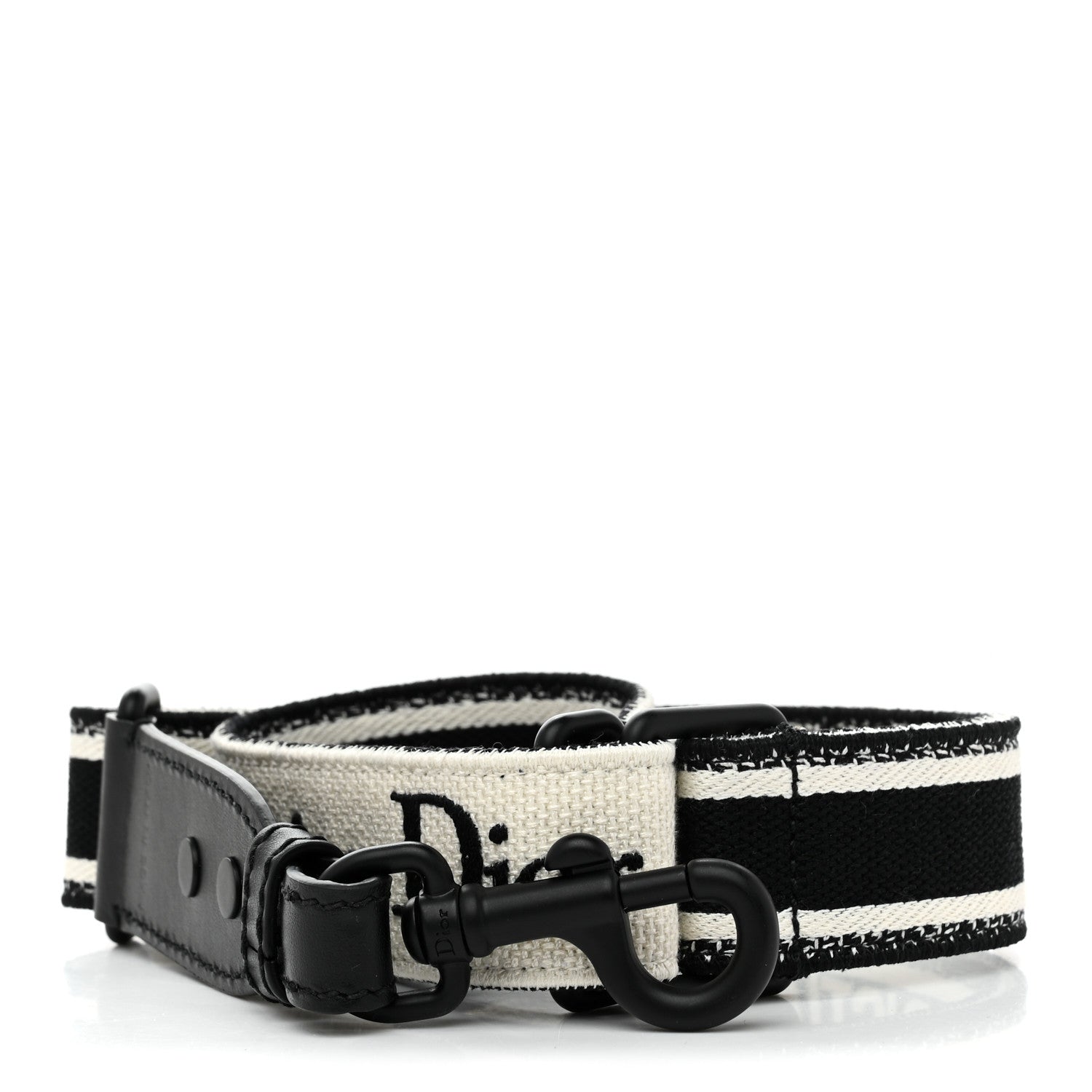 Christian Dior Canvas Embroidered Shoulder Strap Black Ultramatte 1 of 6