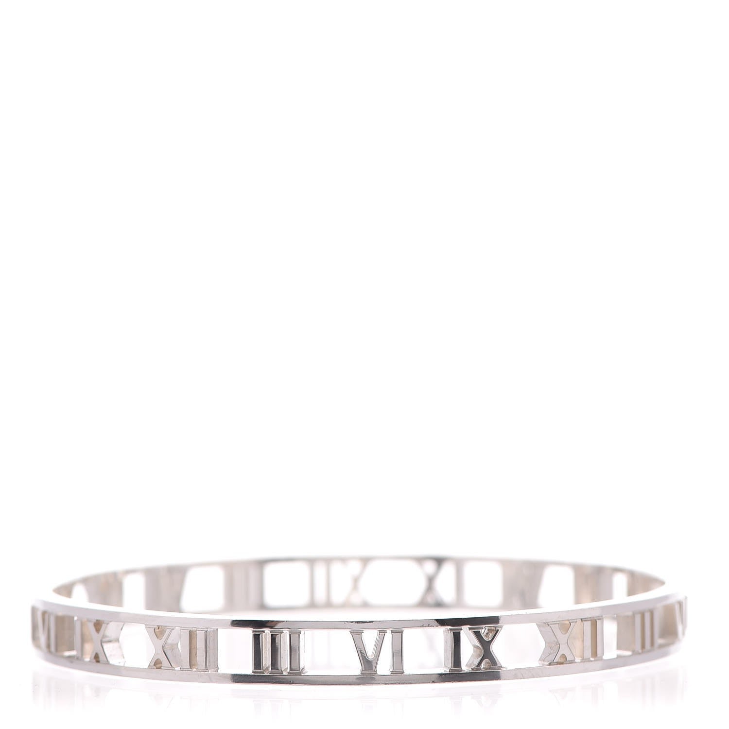 Tiffany Sterling Silver Narrow Atlas Open Bangle Bracelet 1 of 4