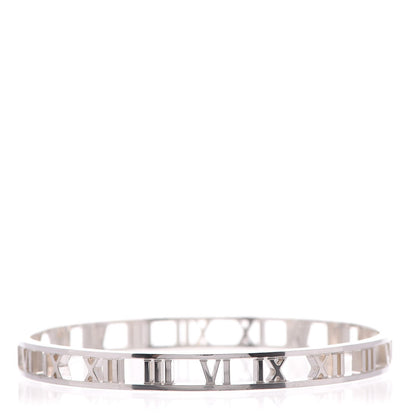 Tiffany Sterling Silver Narrow Atlas Open Bangle Bracelet 1 of 4