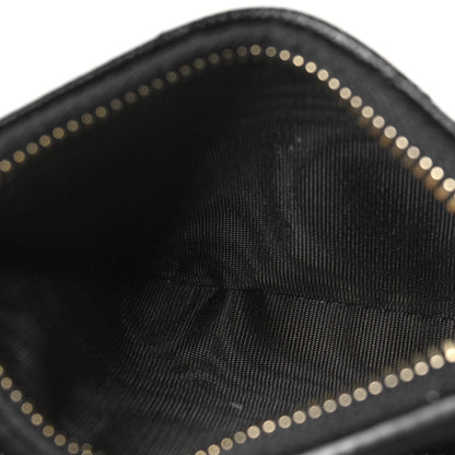 Saint Laurent Grain De Poudre Matelasse Chevron Monogram Zipped Two-Part Wallet Black 6 of 9