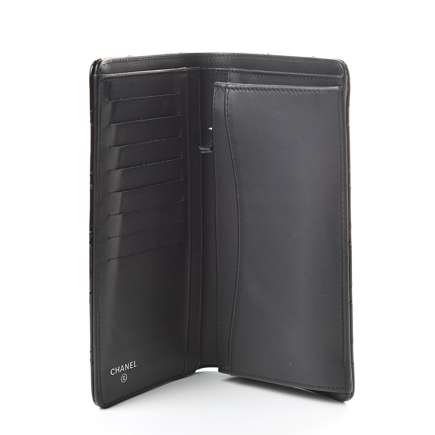 Chanel Patent Calfskin Quilted Yen Wallet Black 5 of 10
