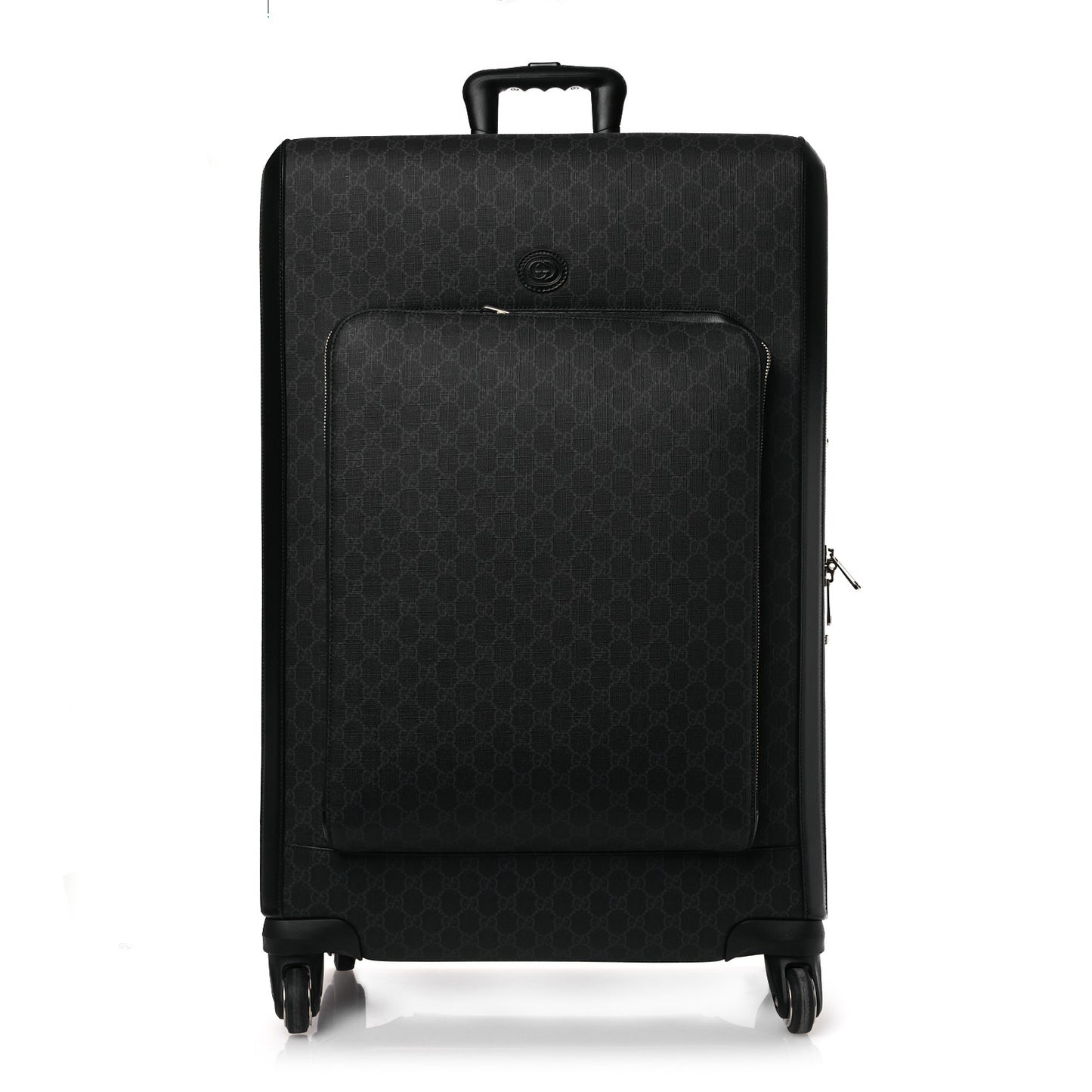 GG Supreme Monogram Large Four Wheel Suitcase Black Grey