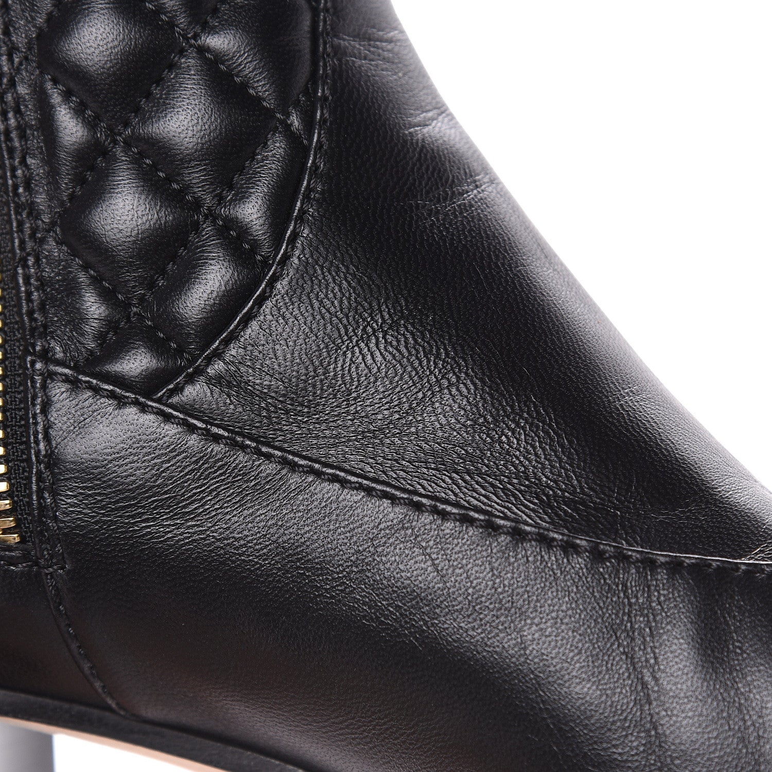 Chanel Lambskin Patent Calfskin Quilted Pearl Cap Toe Boots 36.5 Black 11 of 12