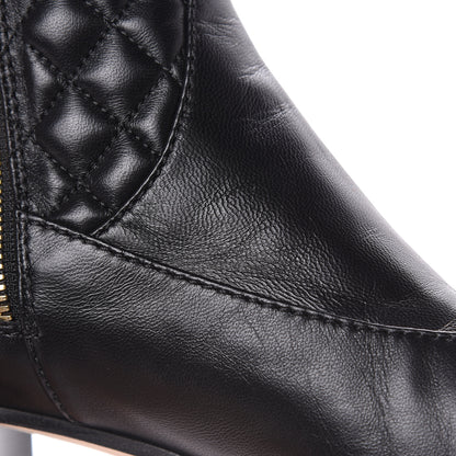 Chanel Lambskin Patent Calfskin Quilted Pearl Cap Toe Boots 36.5 Black 11 of 12