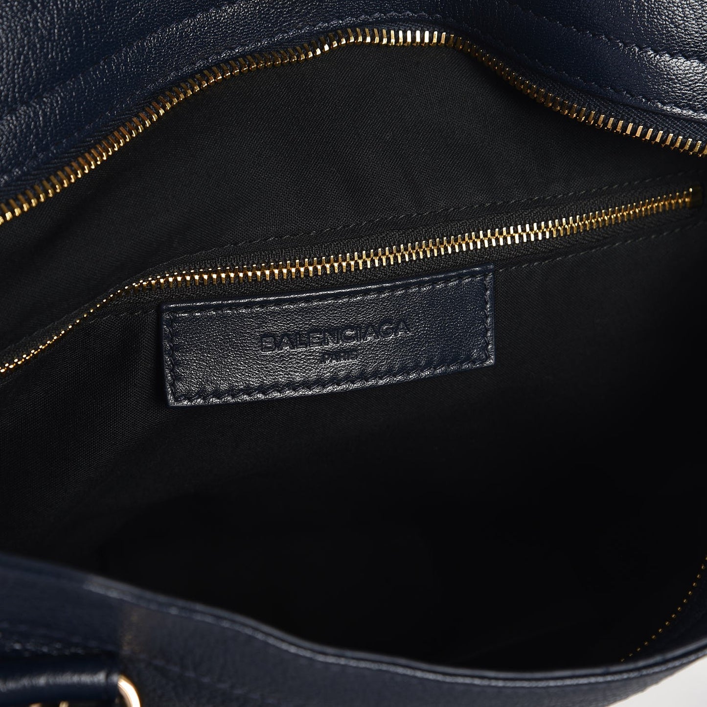 Chevre Gold Metallic Edge Hardware Velo Bleu Nuit Dark Sea