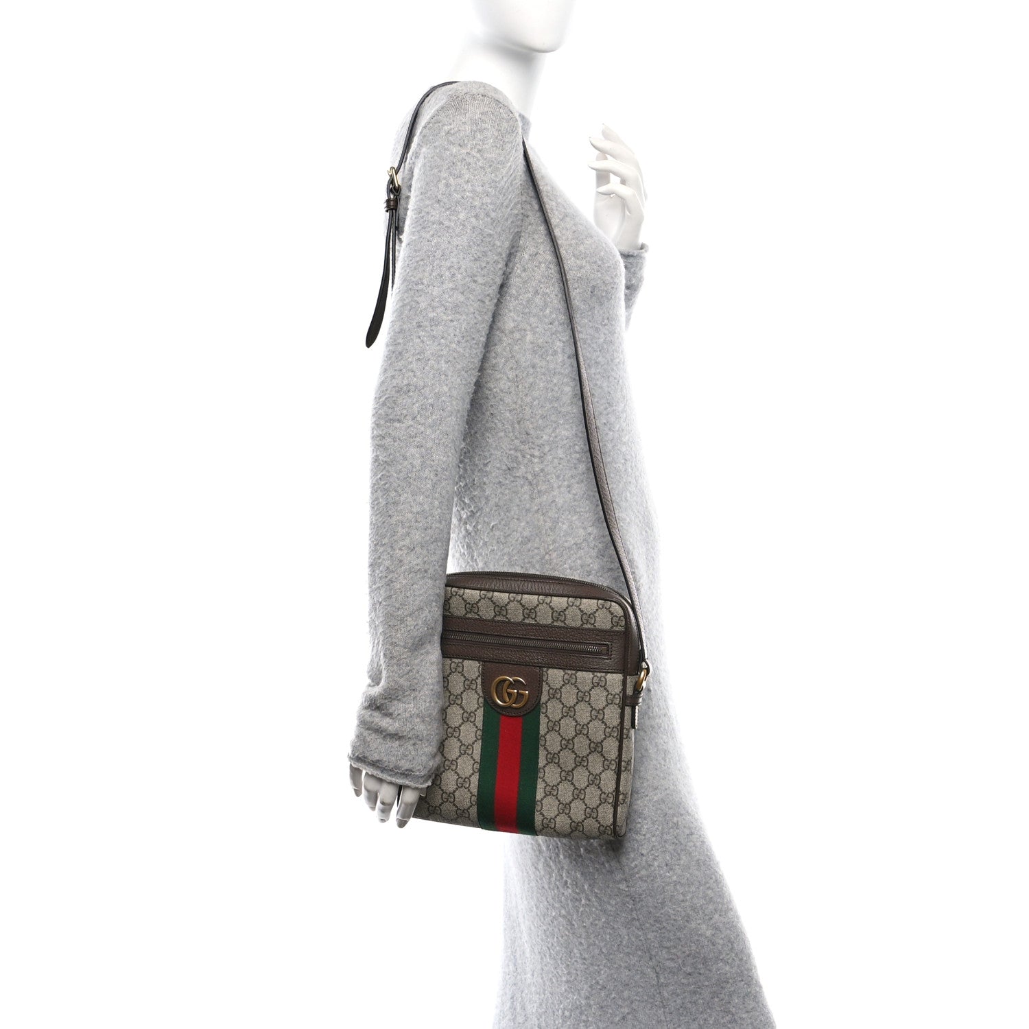 Gucci GG Supreme Monogram Web Small Ophidia Messenger Bag Brown 2 of 10