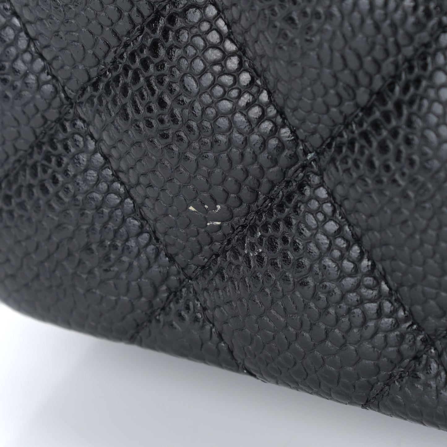 Caviar Quilted Small Double Flap Black