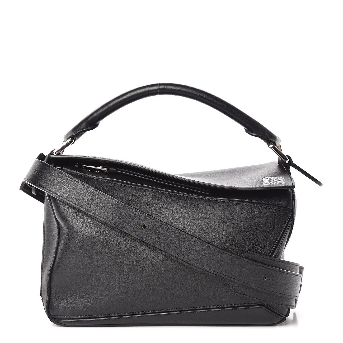 Calfskin Small Puzzle Bag Black