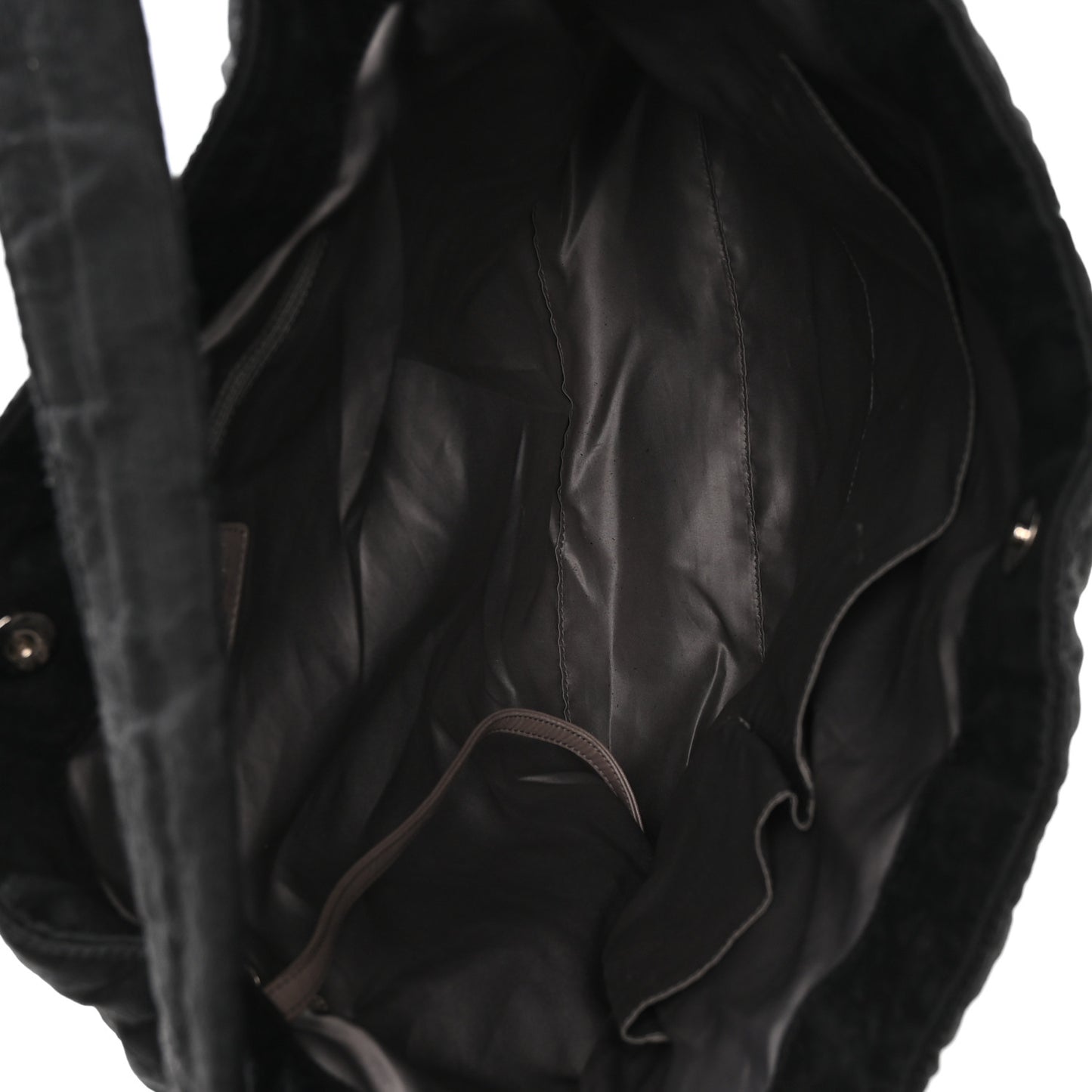 Crinkled Coated Canvas Le Marais Hobo Black