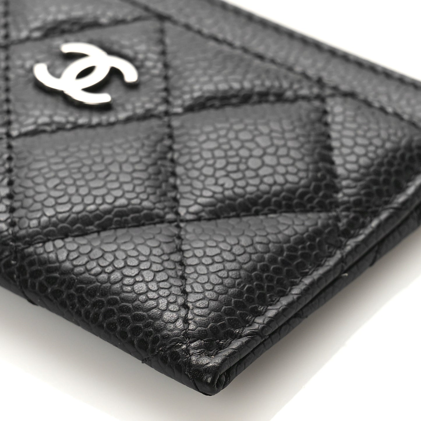 Caviar Quilted Card Holder Black