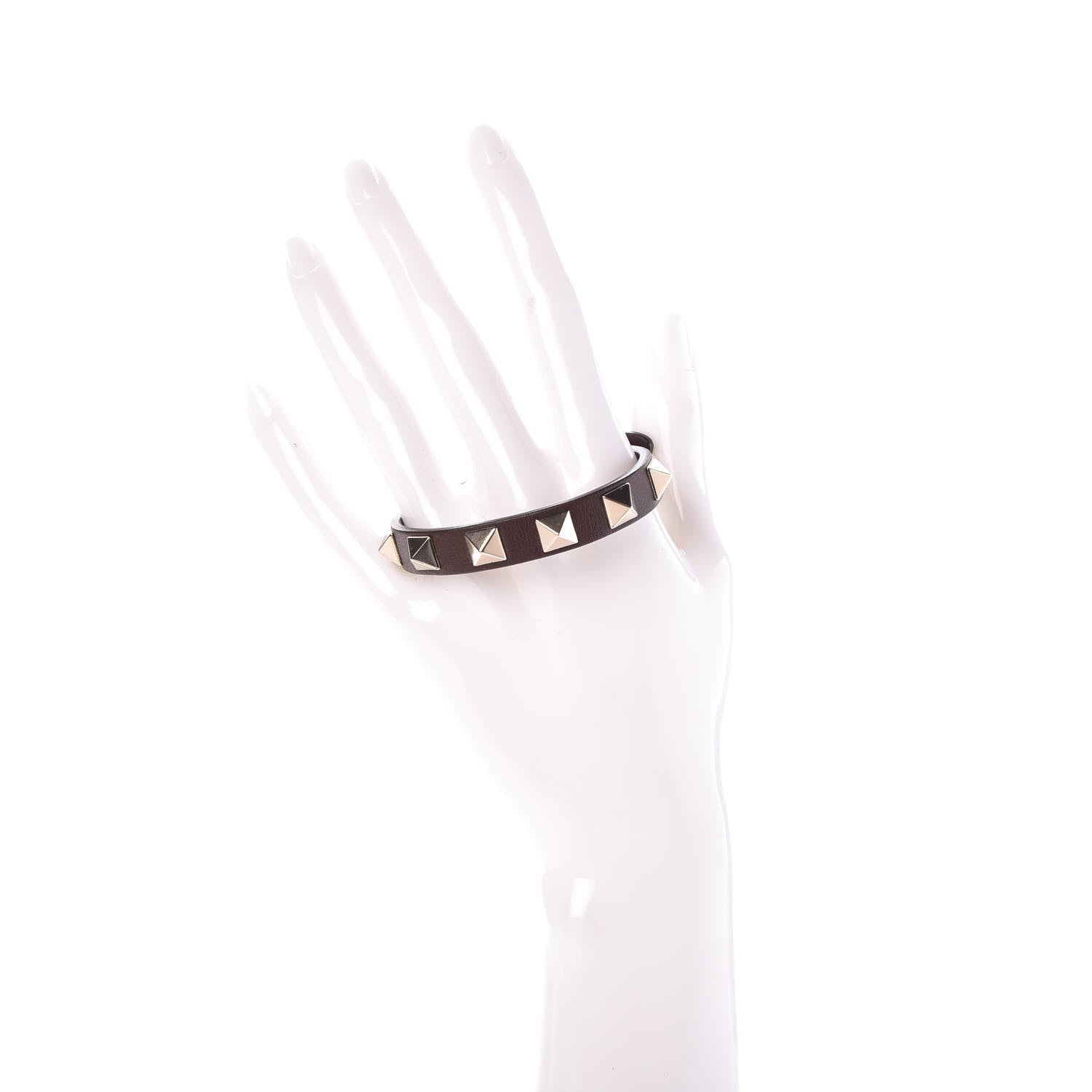 Valentino Garavani Vitello Rockstud Bracelet Cacao 2 of 4