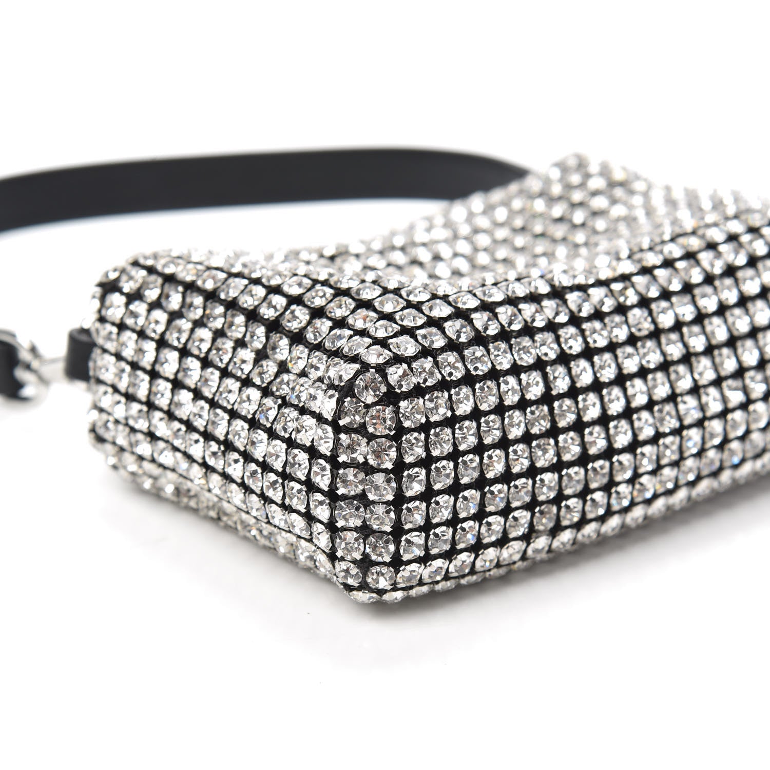 Alexander Wang Mesh Crystal Rhinestone Mini Heiress Pouch Black Silver 8 of 9