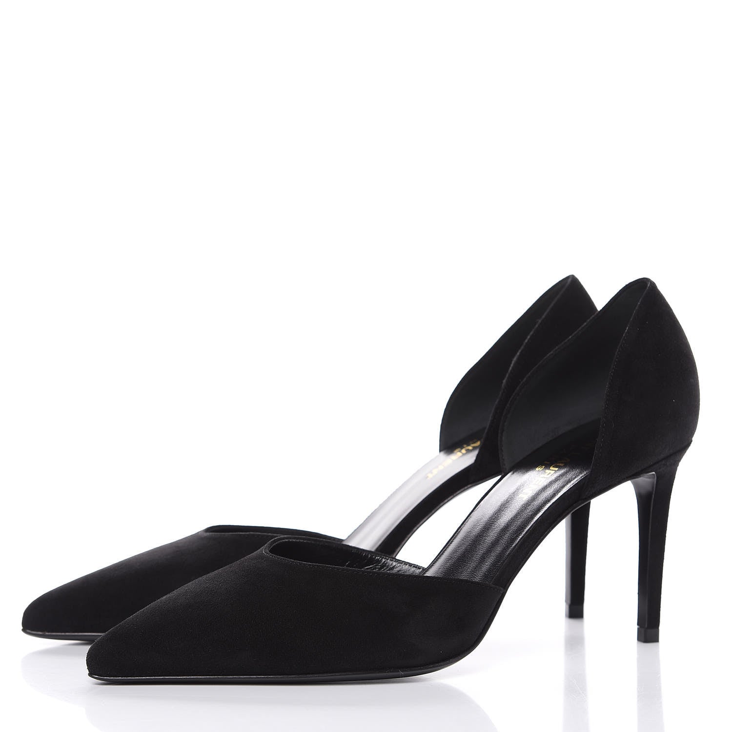Saint Laurent Kid Scamosciato Skinny D'Orsay 105 Pumps 39.5 Black 3 of 9