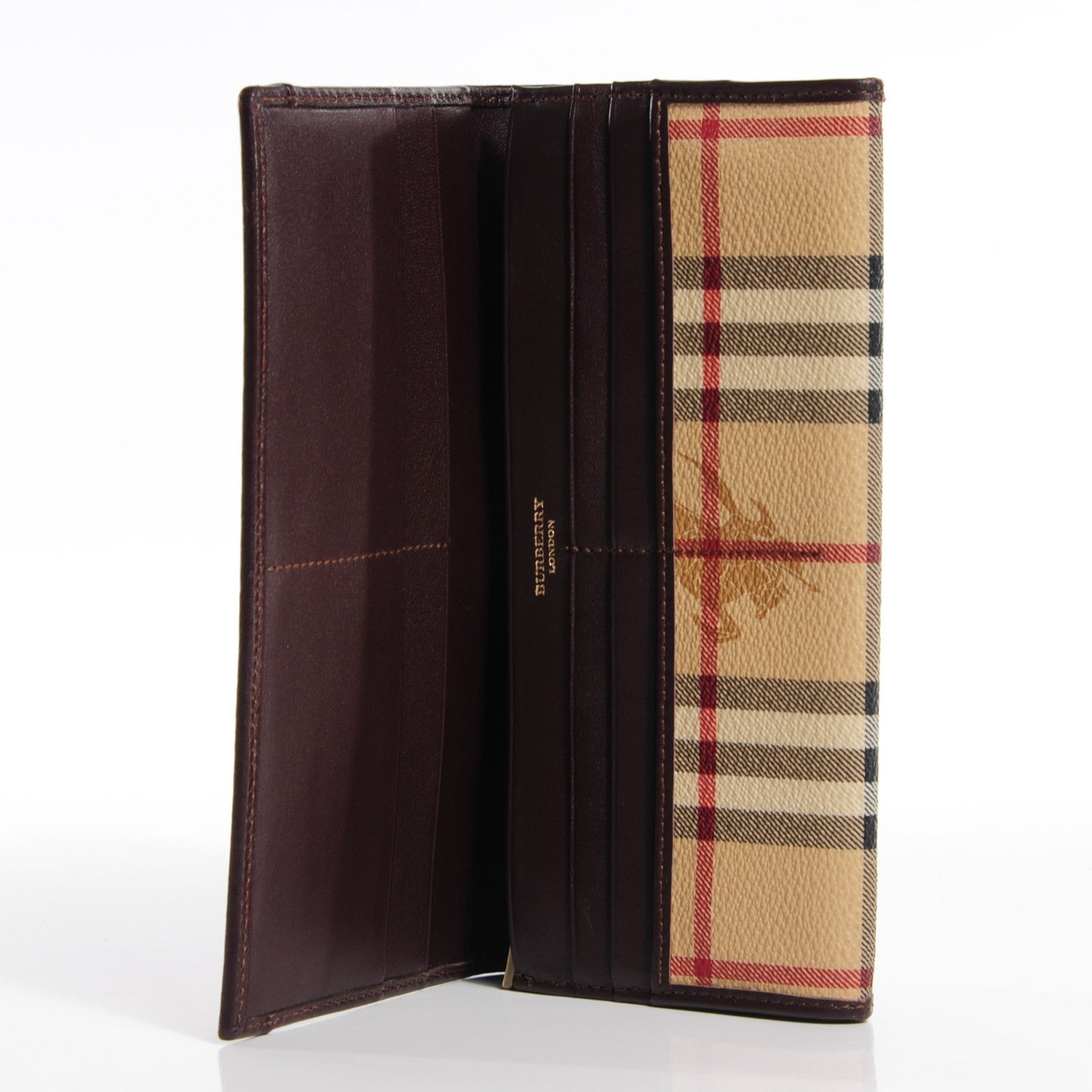 Burberry Haymarket Check Continental Wallet Chocolate 5 of 8