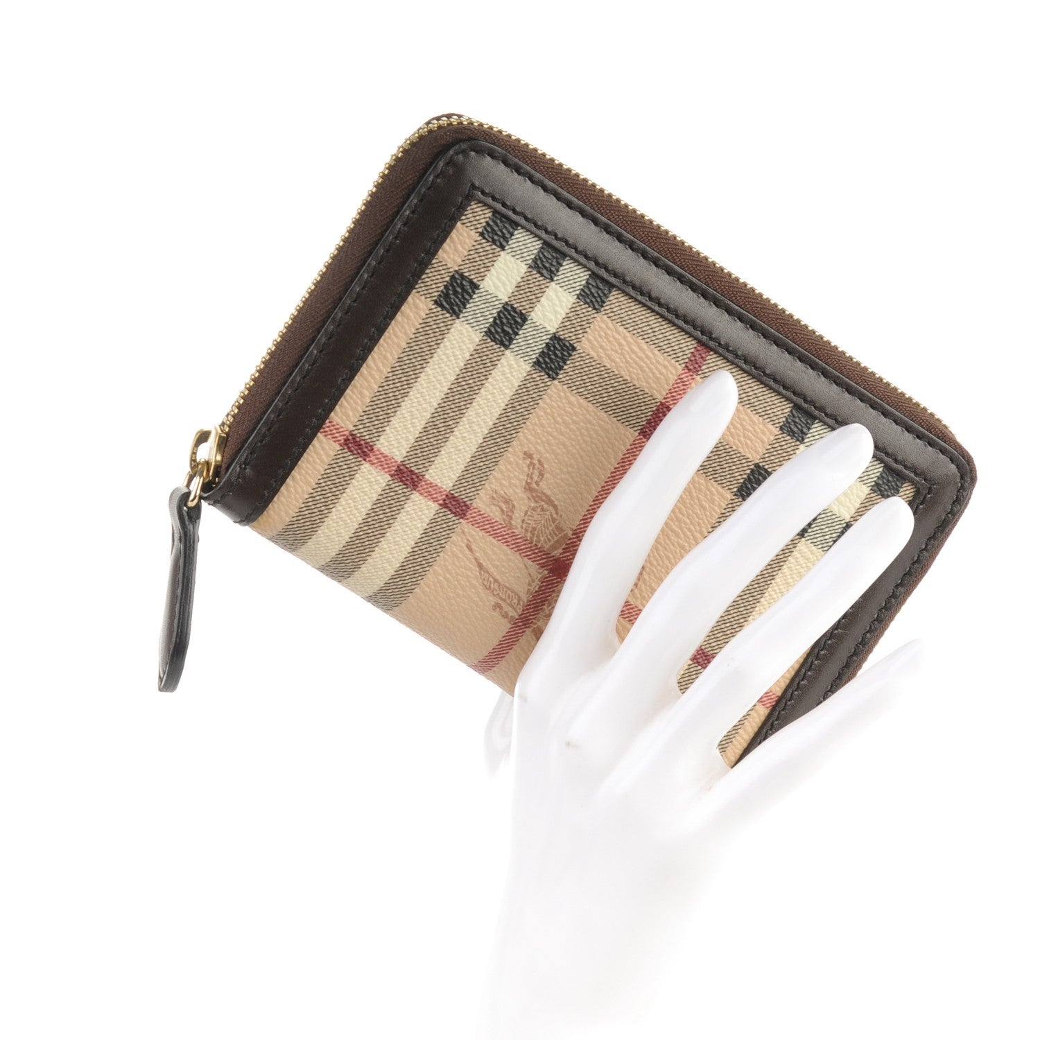 Burberry Haymarket Check Ziggy Zip Around Wallet Chocolate 2 of 8