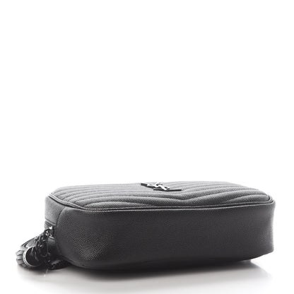 Saint Laurent Grain De Poudre Matelasse Monogram Mini Lou Camera Bag Black 4 of 8