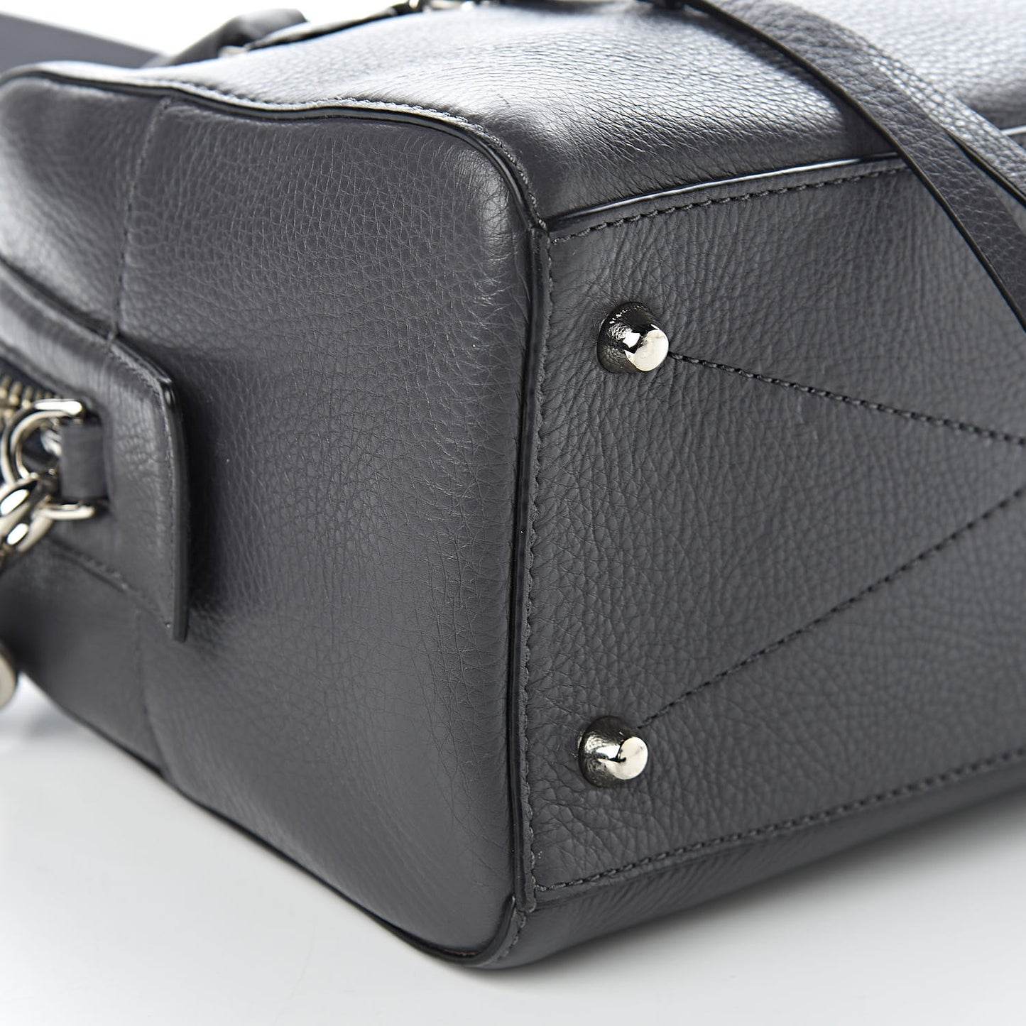Calfskin Recruit Bauletto Satchel Tote Bag Grey