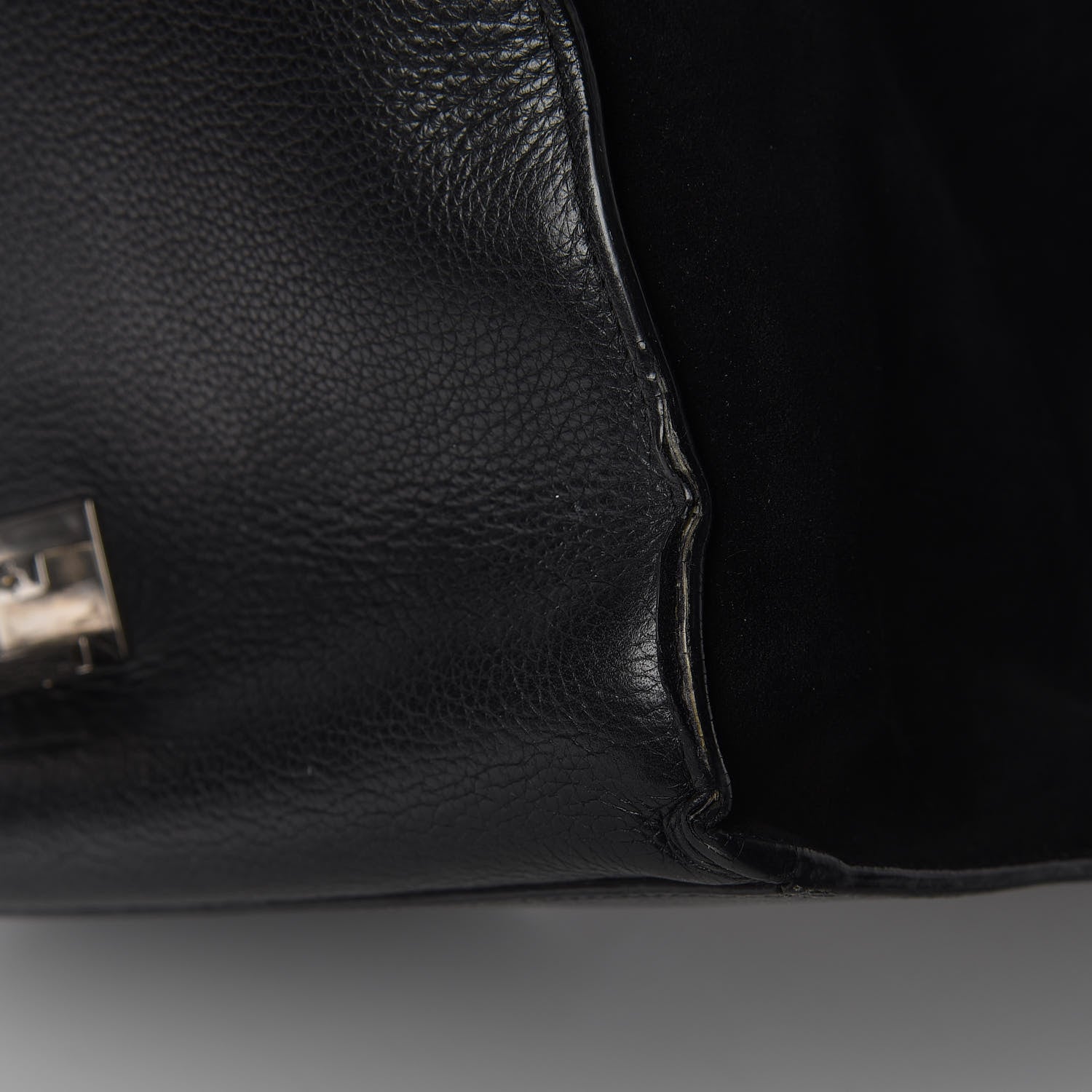 Celine Drummed Calfskin Suede Large Trapeze Black 14 of 15