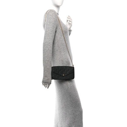 Louis Vuitton Empreinte Pochette Felicie Chain Wallet Black 2 of 11