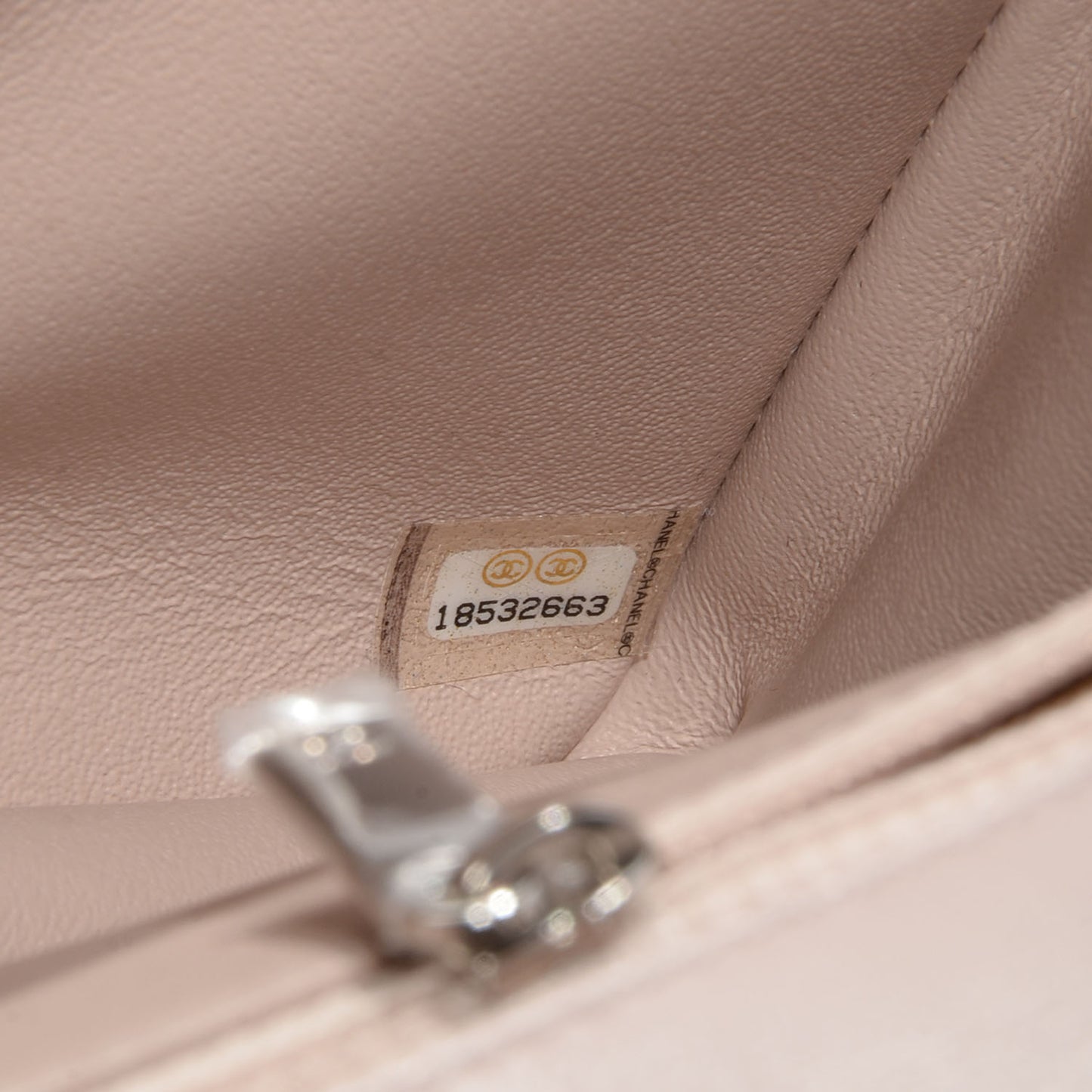 Patent Horizontal Quilted Jumbo Flap Light Pink
