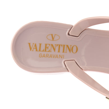Valentino Garavani PVC Jelly Rockstud Bow Thong Sandals 35 Water Rose 7 of 7