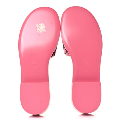 Chanel Shearling Quilt Print Quilt CC Mules 38 Pink 5 of 8