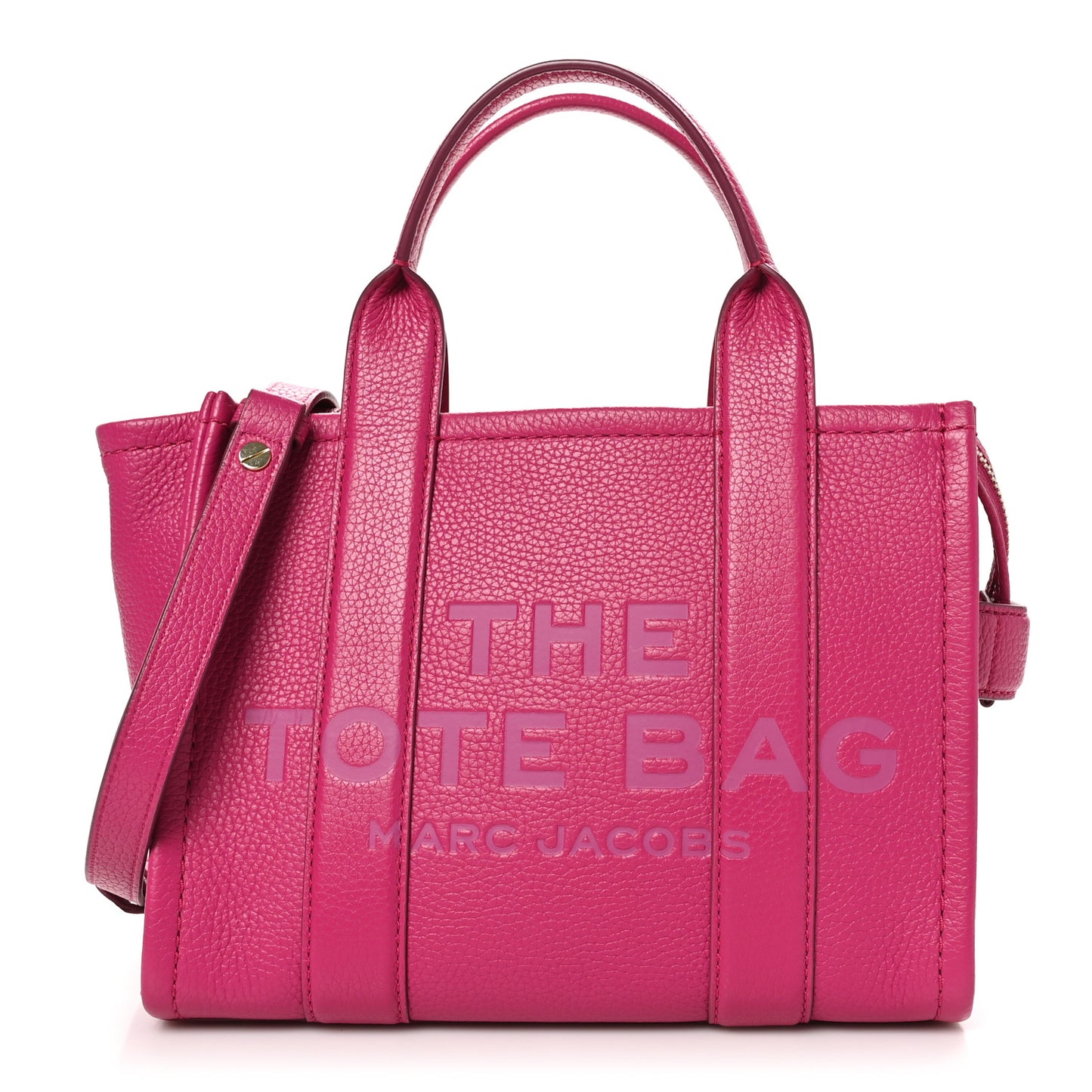 Grained Calfskin Small The Tote Bag Hot Pink