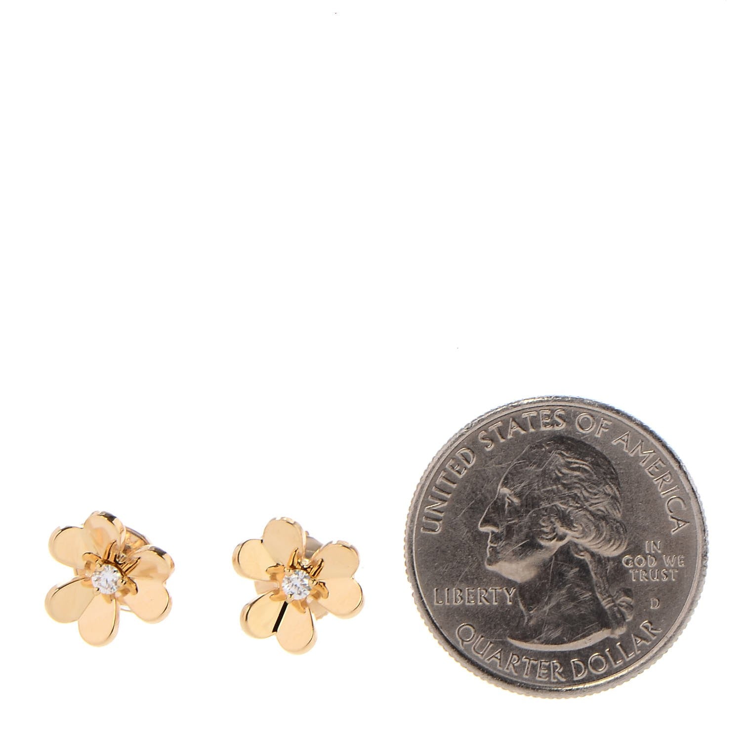 Van Cleef & Arpels 18K Yellow Gold Diamond Mini Frivole Earrings 2 of 5