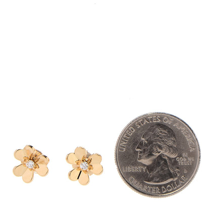 Van Cleef & Arpels 18K Yellow Gold Diamond Mini Frivole Earrings 2 of 5