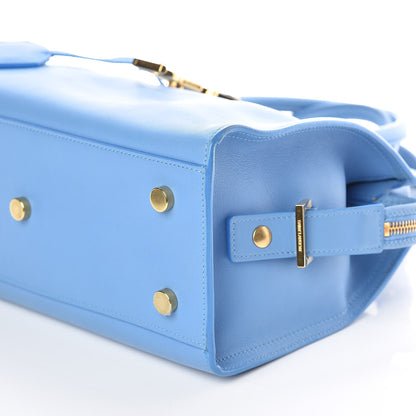 Saint Laurent Calfskin Monogram Baby Cabas Blue Glacier 6 of 9