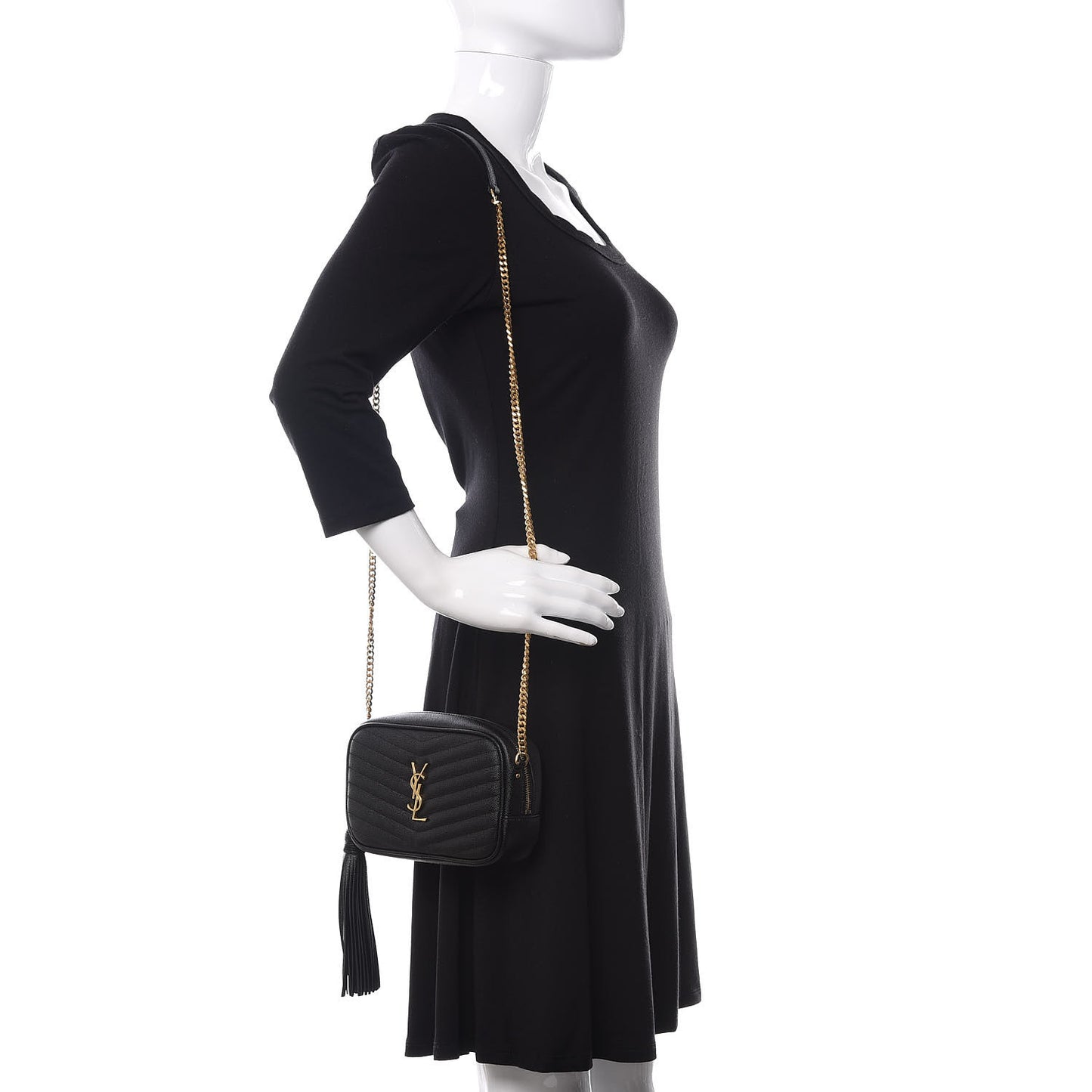 Grain De Poudre Matelasse Monogram Mini Lou Camera Bag Black