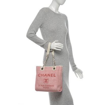 Chanel Woven Straw Raffia Mini Deauville Tote Pink 2 of 6