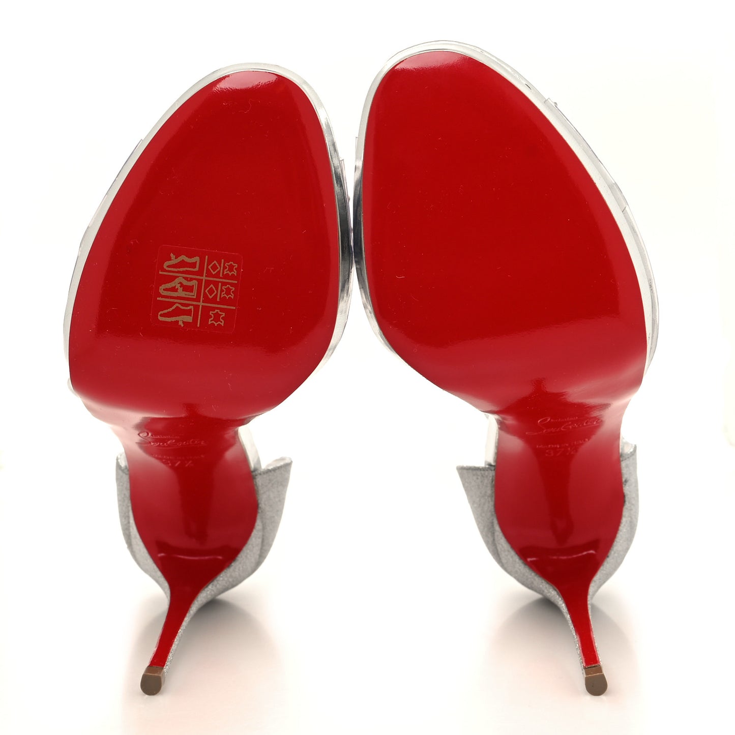 PVC Glitter Crystal Degratina Frou 120 Pumps 37.5 Silver