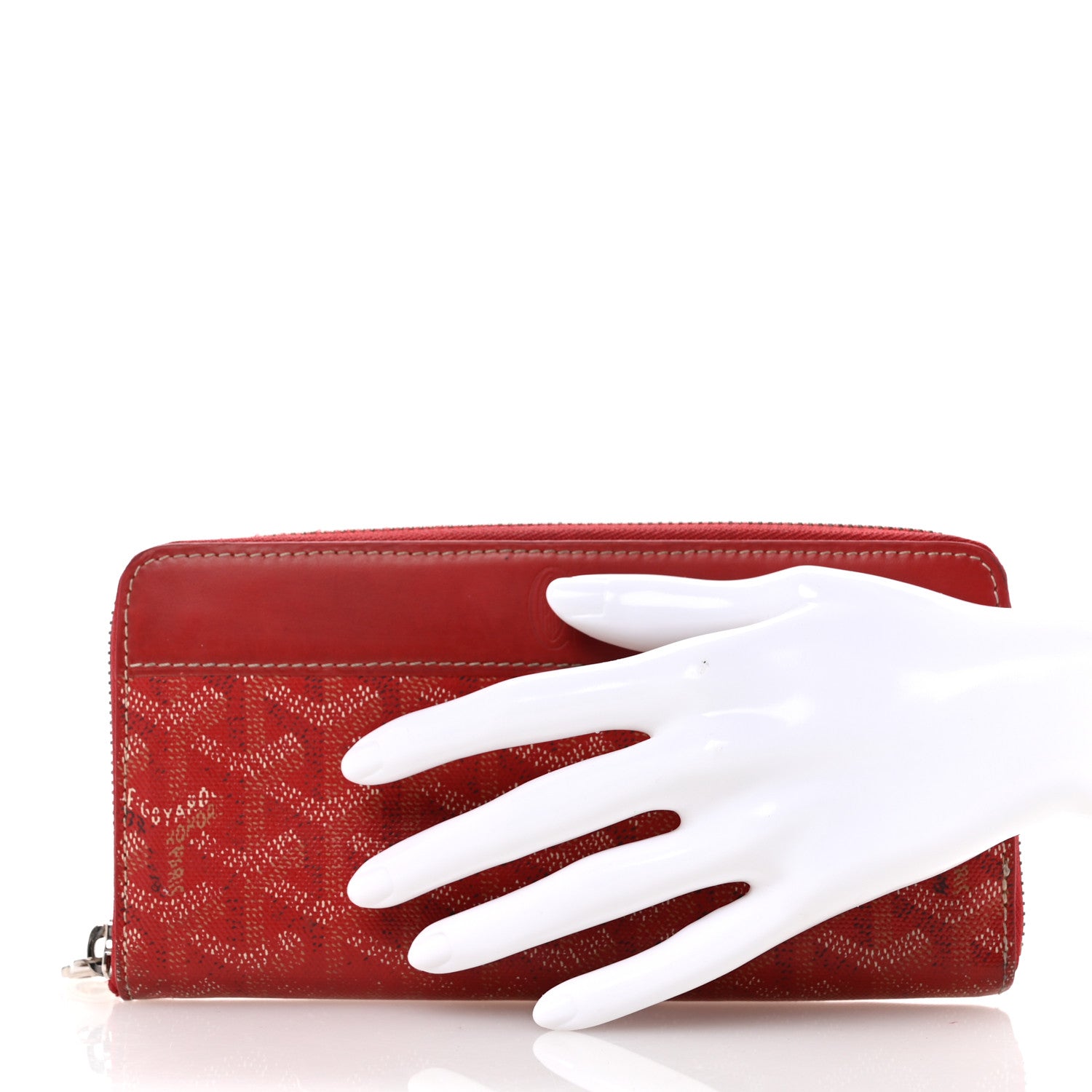 Goyard Goyardine Matignon Zip Around GM Wallet Red 2 of 8