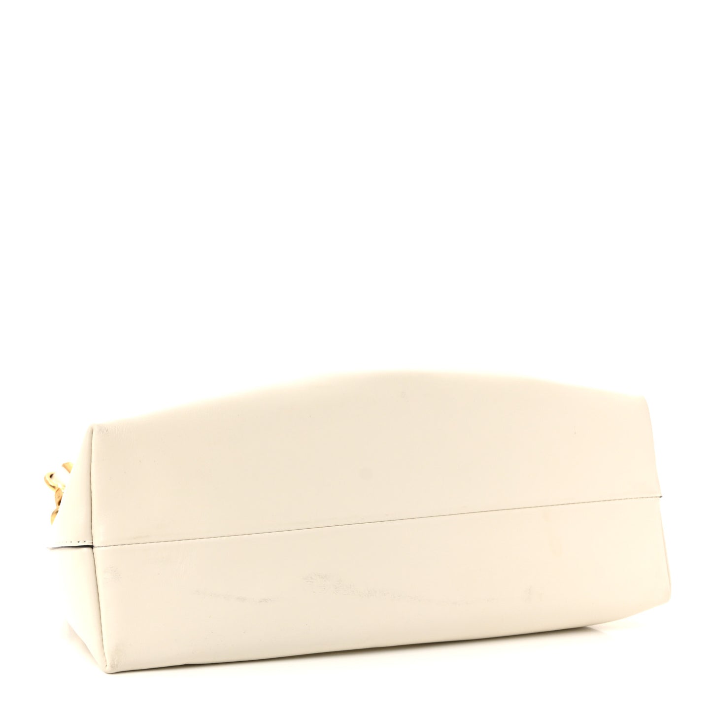 Smooth Shiny Calfskin Medium Cinch M Bucket Bag Latte
