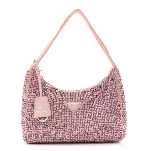 Prada Satin Crystal Mini Re-Edition 2000 Bag Alabastro 1785372