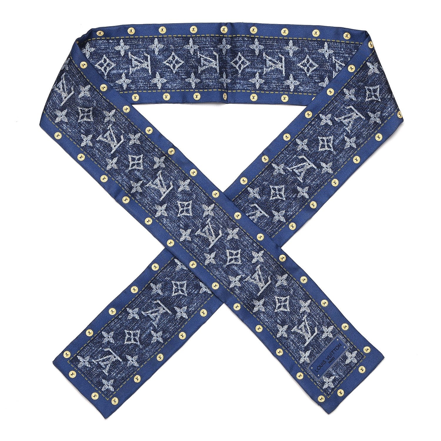 Louis Vuitton Silk Monogram Denim Bandeau Blue 1 of 4