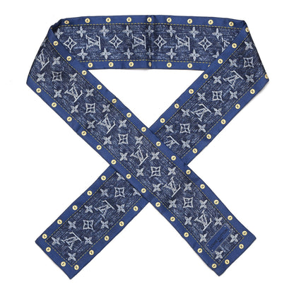 Louis Vuitton Silk Monogram Denim Bandeau Blue 1 of 4