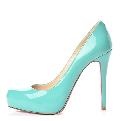 Christian Louboutin Patent Rolando 120 Pumps 38 Turquoise 1 of 8