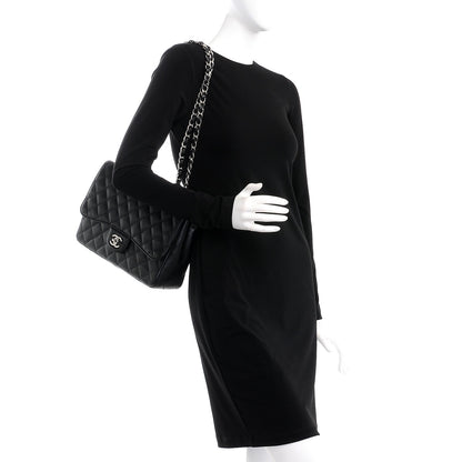 Chanel Caviar Quilted Jumbo Single Flap Black 3 of 8