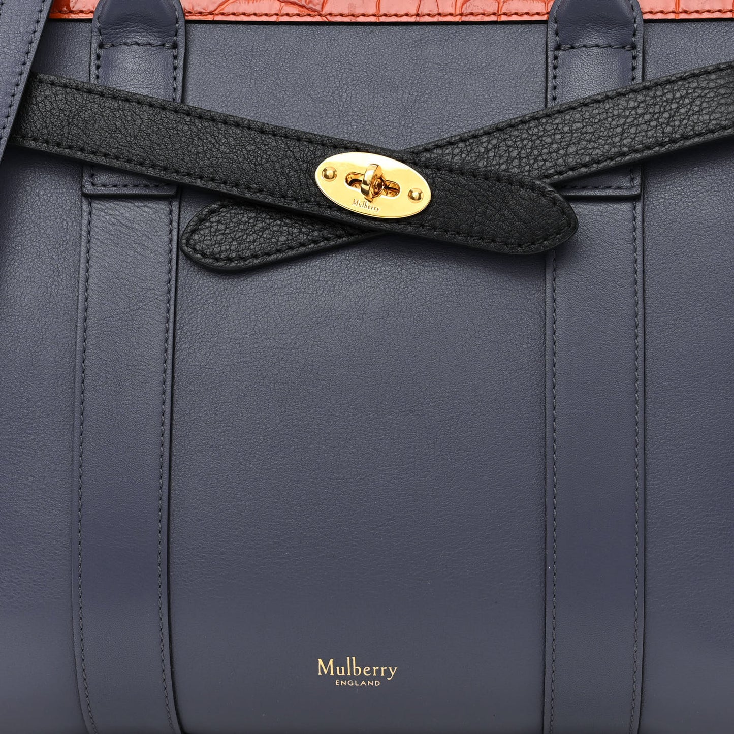 Crocodile Embossed Calfskin Small Zipped Bayswater Blue Multicolor