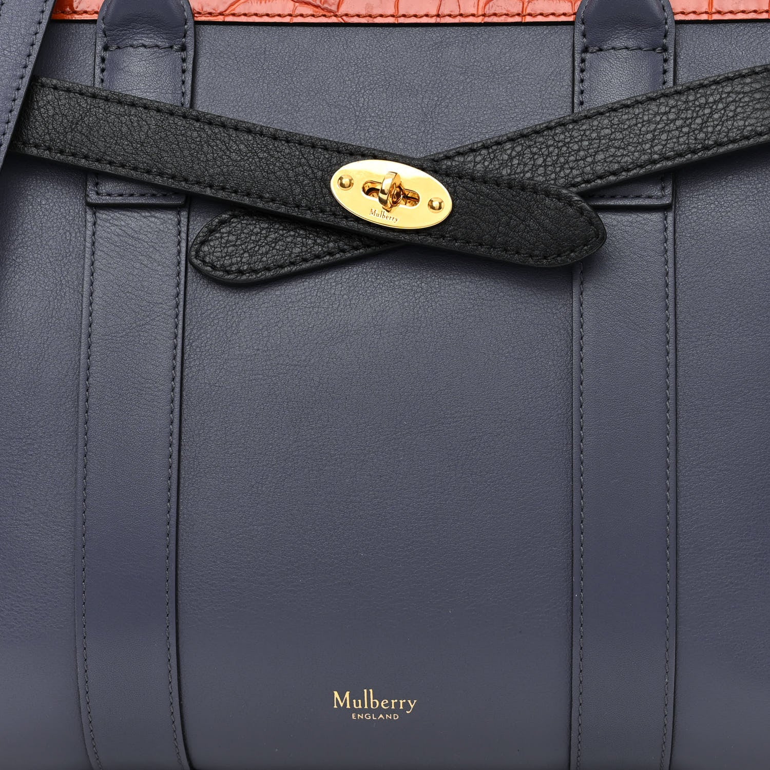 Mulberry Crocodile Embossed Calfskin Small Zipped Bayswater Blue Multicolor 8 of 10