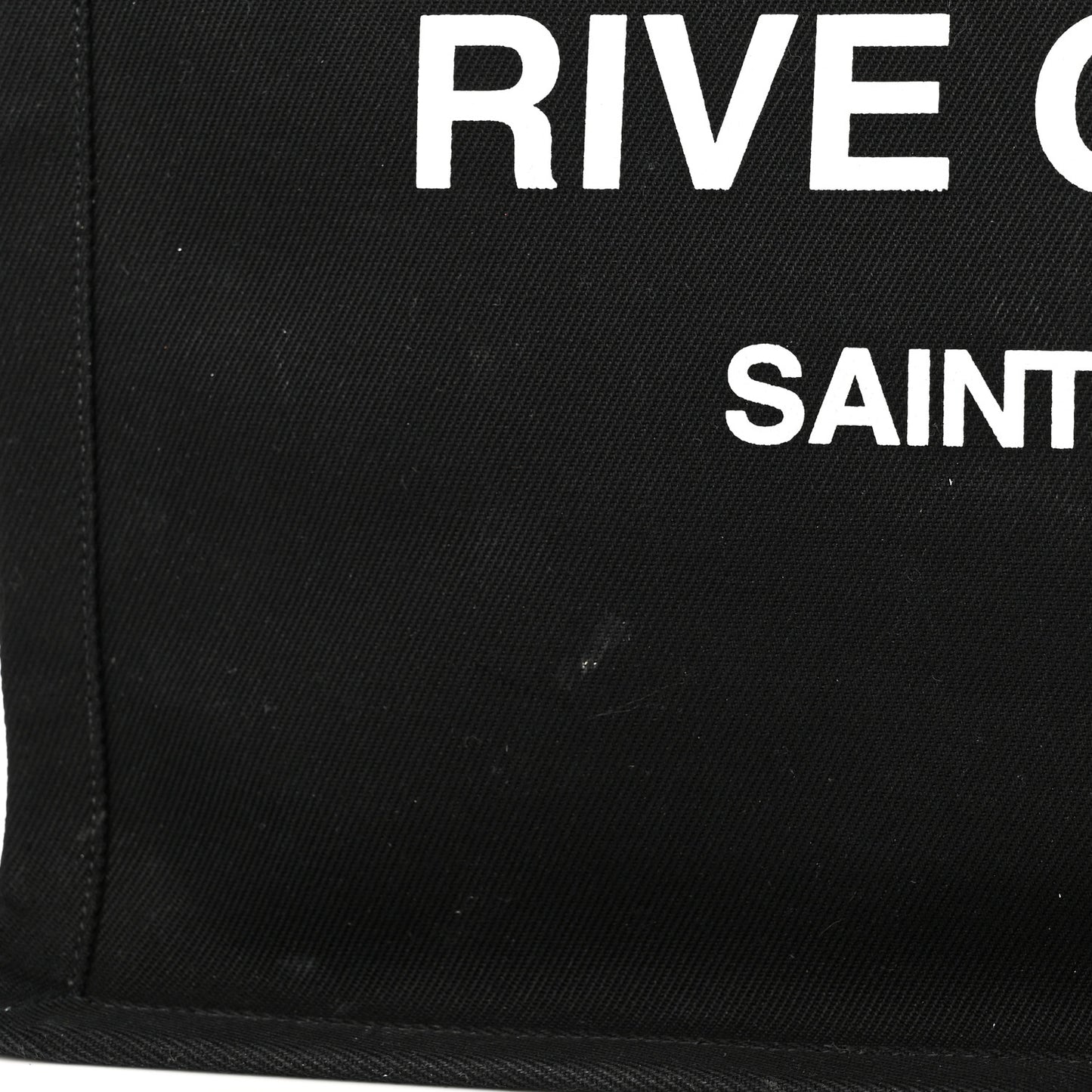 Linen Calfskin Rive Gauche Tote Black