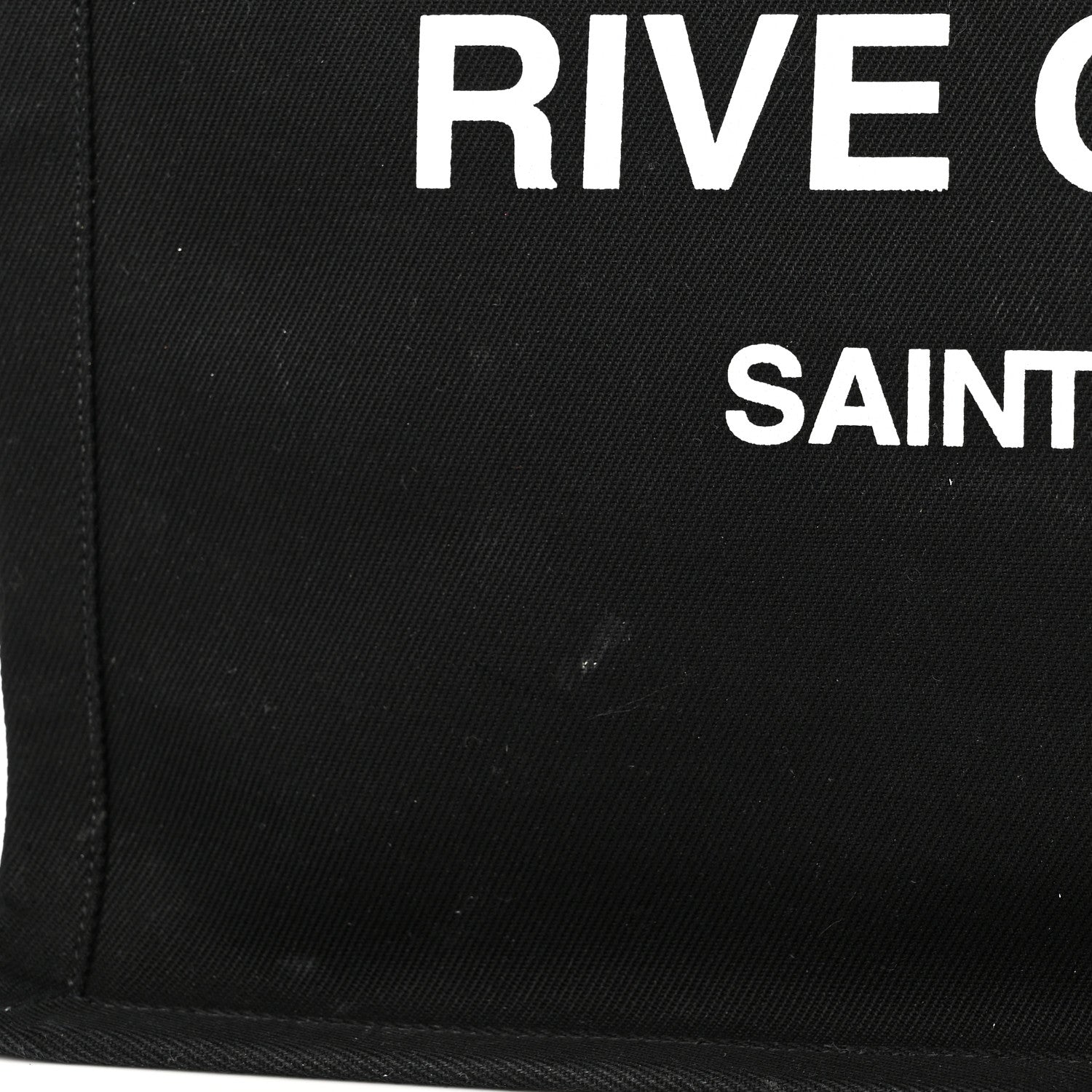 Saint Laurent Linen Calfskin Rive Gauche Tote Black 11 of 12