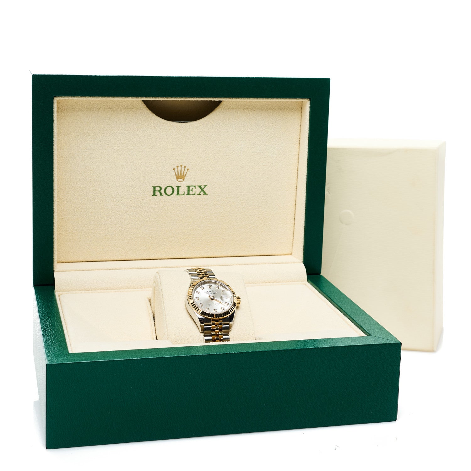 Rolex Stainless Steel 18K Yellow Gold Diamond 28mm Oyster Perpetual Datejust Watch Silver 279173 5 of 5