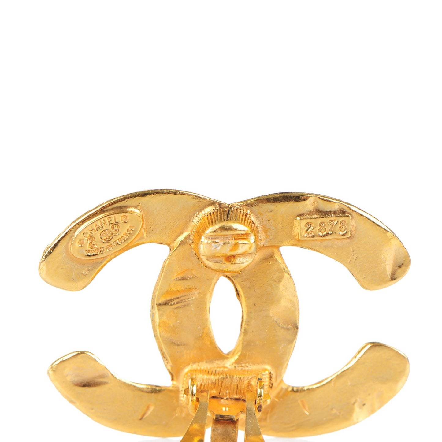 CC Woven Clip On Earrings Gold